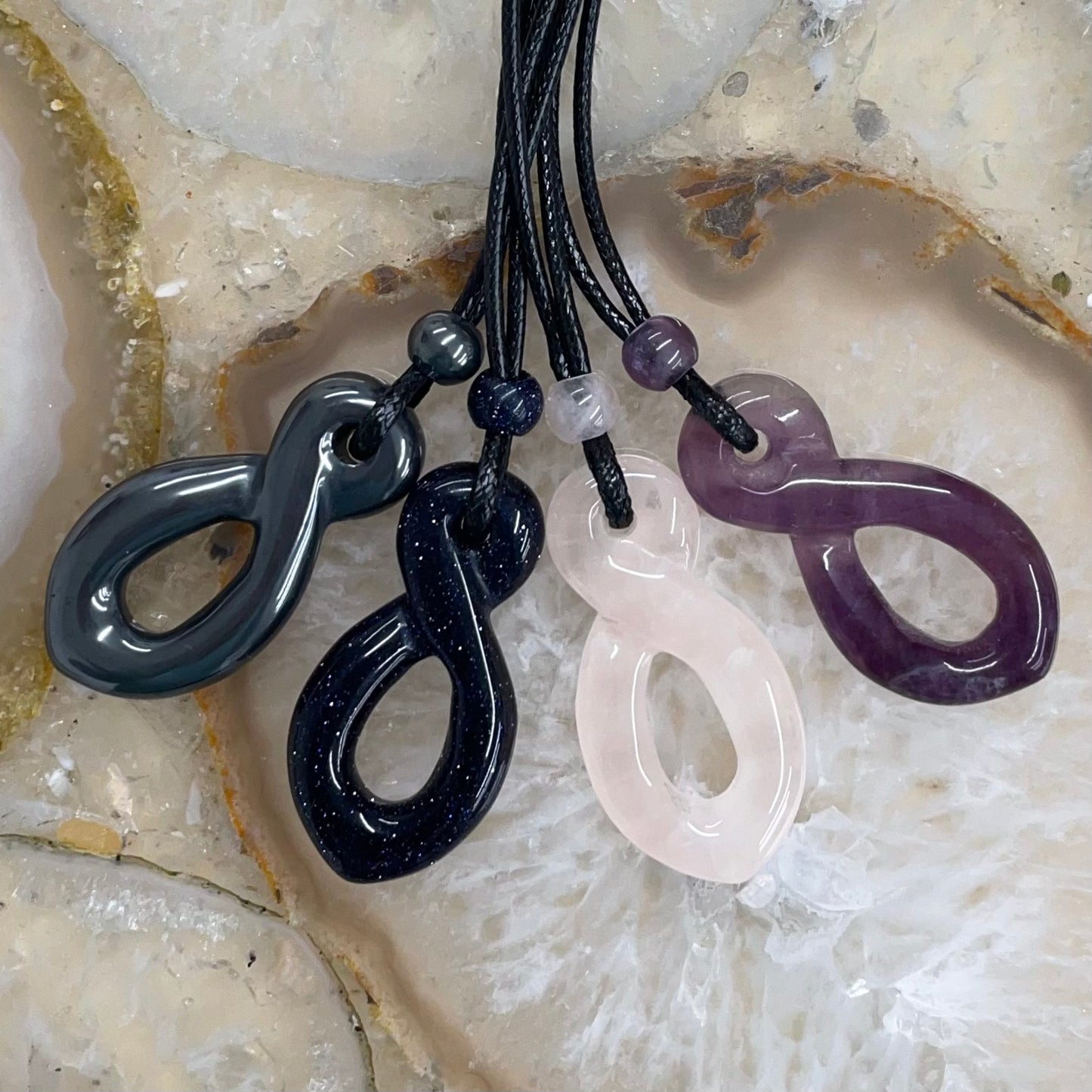 BLUE GOLDSTONE INFINITY NECKLACE - Psychic Sisters